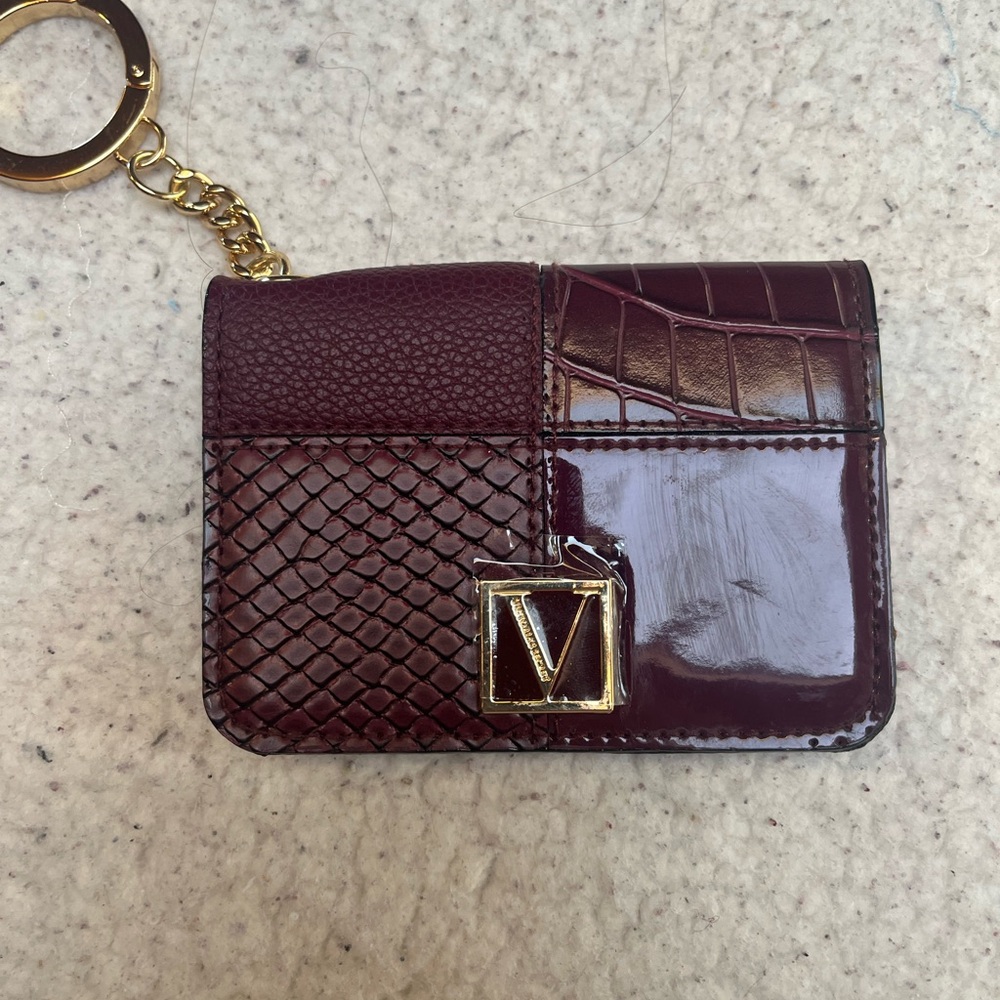 Elegant Burgundy Keychain Wallet
